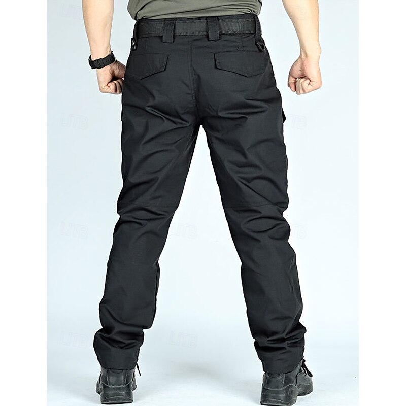 Men's Cargo Pants Cargo Trousers Tactical Pants Trousers Elastic Waist Multi Pocket Straight Leg Plain Waterproof Breathable Full Length Outdoor Daily Camping & Hiking Fashion Streetwear Black Green4
