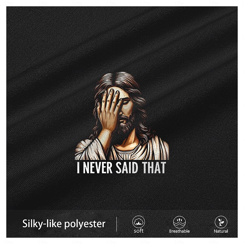 Men's Jesus T Shirt Short Sleeve T shirt 3D Print Crew Neck Shirt Fashion Athleisure Street Sports Outdoor Daily Black Summer Spring Clothing Apparel S M L XL XXL XXXL3