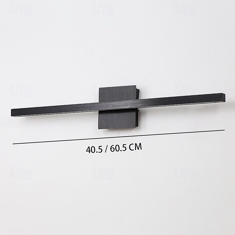LED Vanity Light Linear Bathroom Lighting Fixture Black Vanity Table Wall Sconce Over Mirror Minimalist Long Bar Frosted Aluminum Picture Display Accent Wall Mounted Lamp 85-265V4