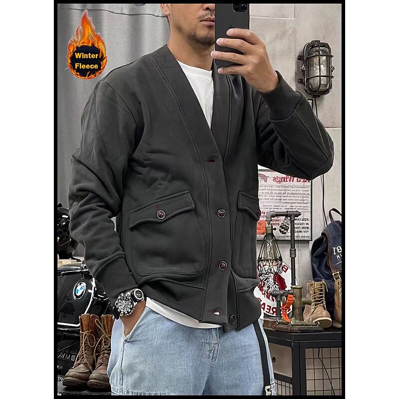 Men's Sweatshirt Sweat Jacket Tactical Black Blue Khaki Dark Gray Standing Collar Plain Sports & Outdoor Sports Streetwear non-printing Designer Basic Casual Winter Clothing Apparel Hoodies4