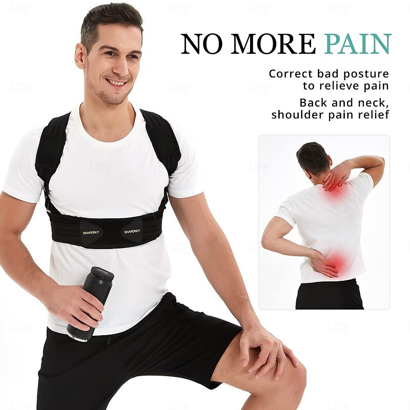 Posture Corrector for Men and Women, Adjustable Upper Back Brace, Muscle Memory Support Straightener, Providing Pain Relief from Neck, Shoulder, and Upper and Lower Back3