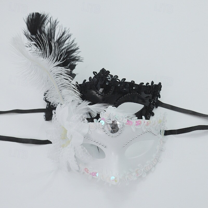 Arlecchino Halloween Venetian Mask Columbina Phantom Of The Opera Carnival Mask Half Face Adults' Men's Women's Halloween Carnival Mardi Gras Party Masquerade Carnival of Venice Easy Halloween