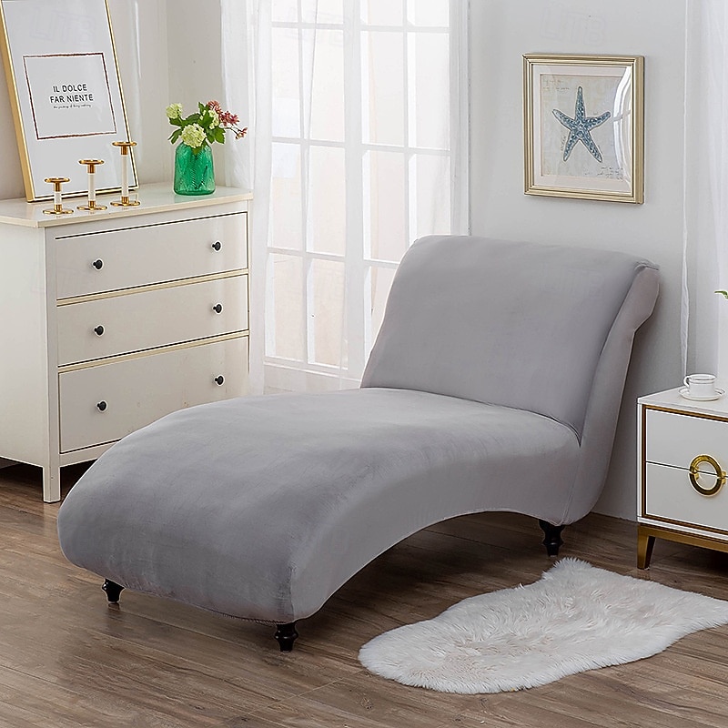 Chaise Lounge Cover Velvet Luxury Slipcovers for Living Room Indoor Stretch Slipcover for Chaise Lounge Ultra Soft Machine Washable4