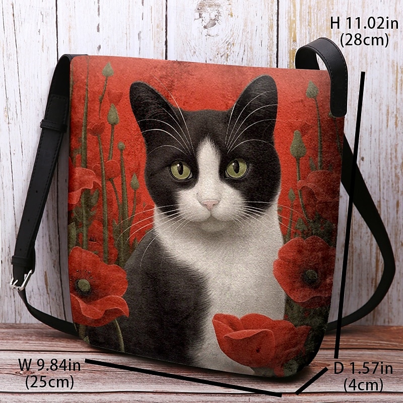 Women's Fashionable Cat Tote Bag - Perfect for Cat Lovers Shopping or Work3