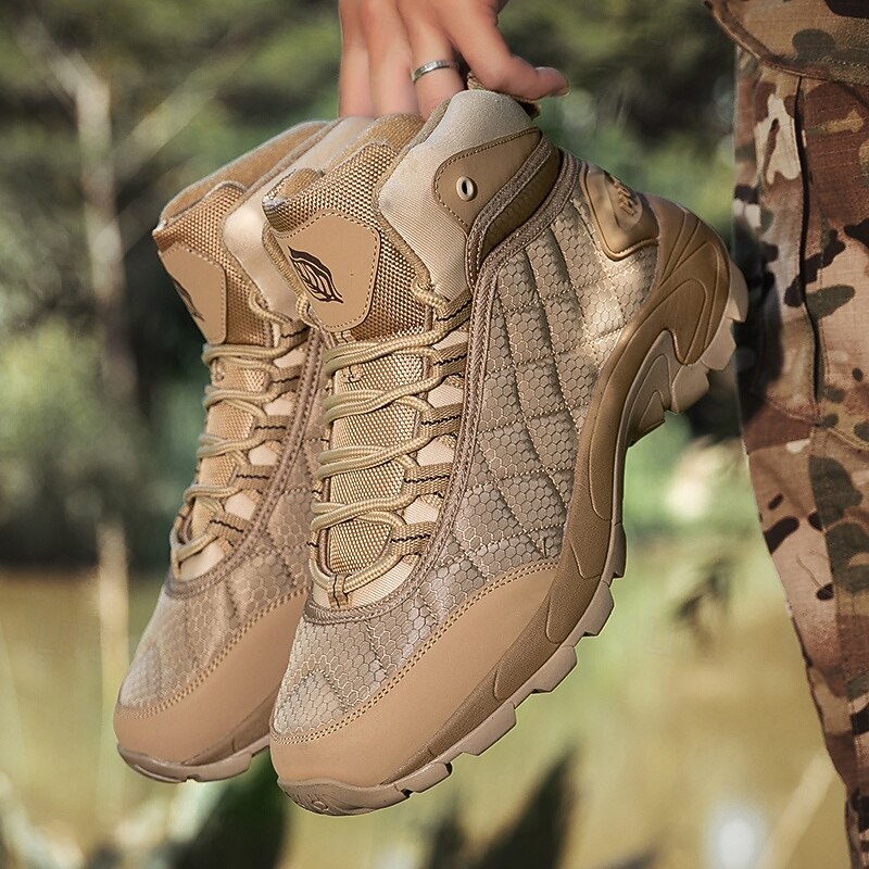 Men's Quilted Hiking Boots - Lightweight, Waterproof, Non-Slip Sole, High-Top Design, Ideal for Outdoor Adventures2