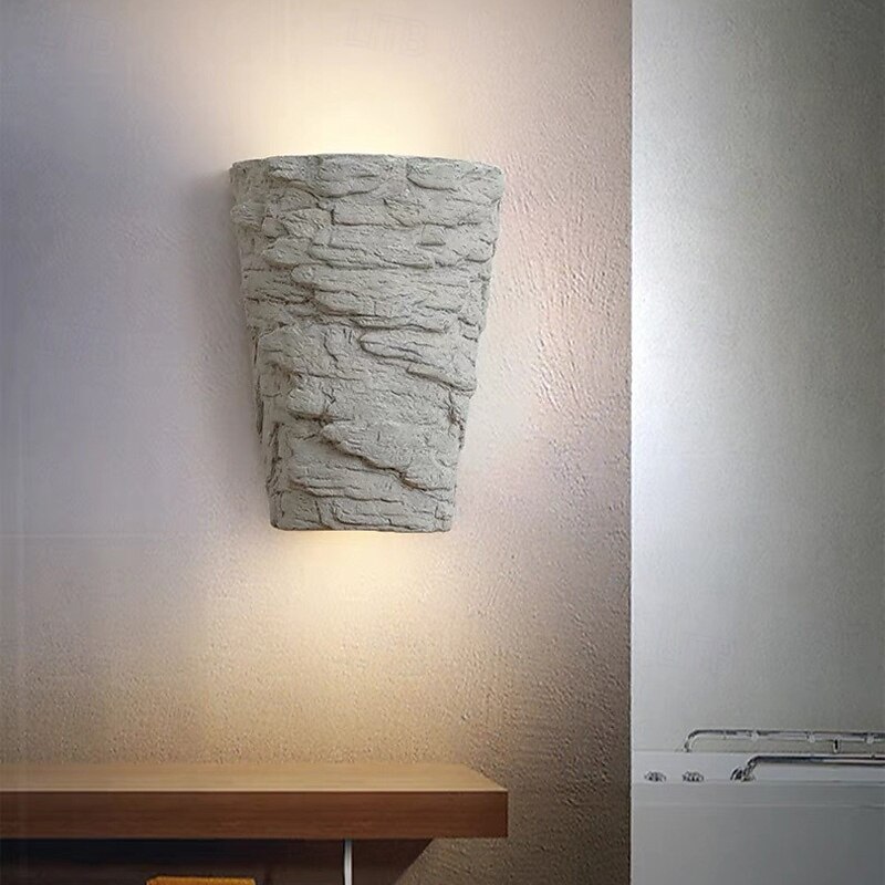 Cement Bowl Cylinder Shade Wall Lighting Modern Style 1 Light Bathroom Wall Light Fixture in Grey Cement Wall Light 85-265V4