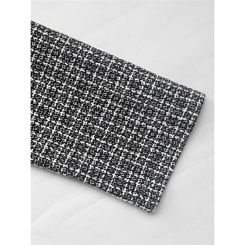 Women's Casual Jacket Warm Breathable Buttons Casual Plaid Vacation Street Daily Wear Going out Single Breasted Short Crewneck Regular Fit Long Sleeve Outerwear Black Fall Winter 9