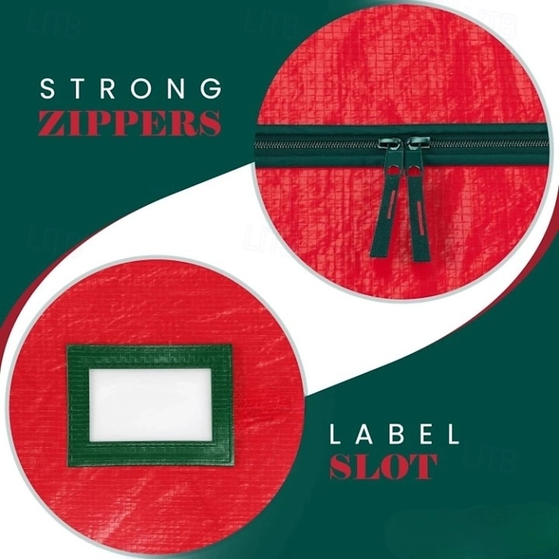 Wreath Storage Bag Heavy Duty Christmas Wreath Storage Container Green - Waterproof Plastic Material Wreath Holder Storage - Holds Wreaths For Year Round Christmas Storage3