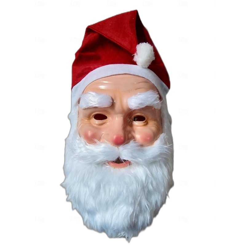 Santa Claus Mask Costume Santa Hat Men's Women's Novelty Funny Christmas Christmas Eve Mask Hat