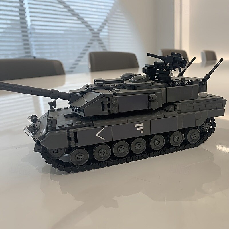 898pcs City SWAT Police Rotating Crawler Tank Model - Authentic Building Blocks with 4 Soldier Figures Weapon Accessories and Stacking Bricks for Creative Play Ideal Christmas Halloween and Birth4