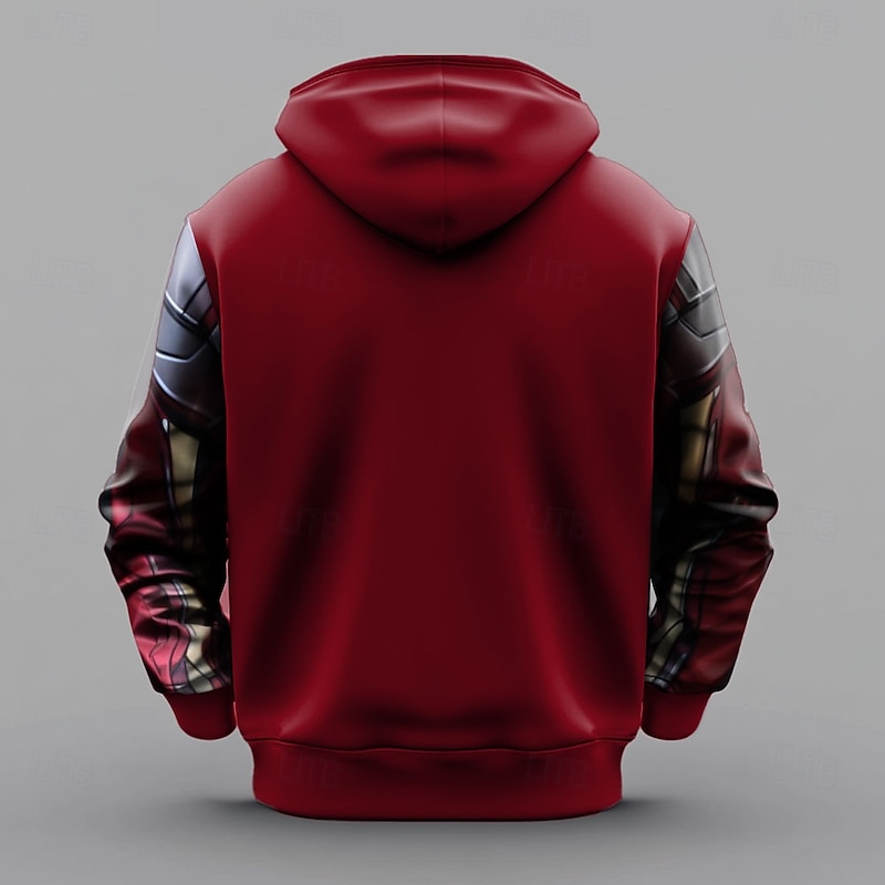 Men's Costume Hoodies Sweatshirt Fashion Cool Long Sleeve Crew Neck Party Holiday Streetwear Red Drawstring Fall Winter Designer2