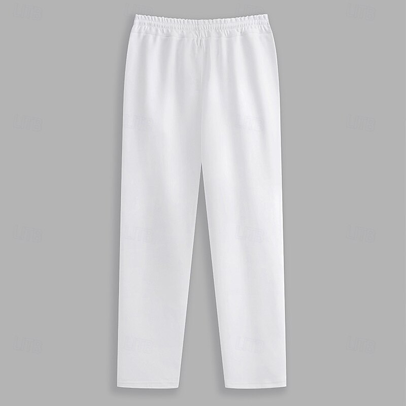 Men's Sweatpants Joggers Trousers Pleated Pants Drawstring Elastic Waist Plain Comfort Breathable Full Length Casual Daily Holiday Sports Fashion Black White Micro-elastic3