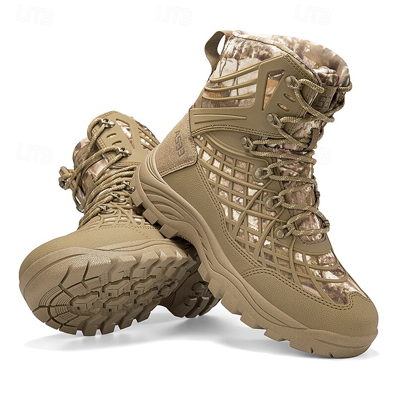 Men's Tactical Camo Outdoor Boots with Non-Slip Sole and Reinforced Support – Durable Lace-Up Hiking & Hunting Footwear4