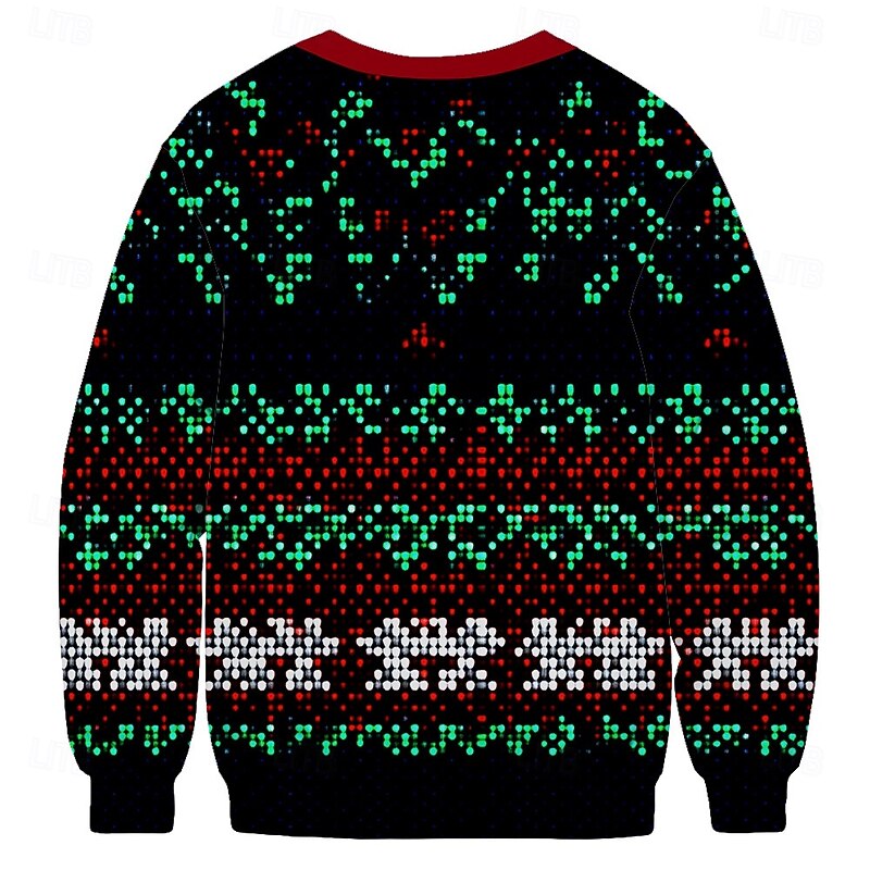 Snowman Santa Claus Cat Pullover Funny Christmas Sweatshirt 3D Christmas Funny For Couple's Men's Women's Adults' Christmas Carnival 3D Print Party Festival3