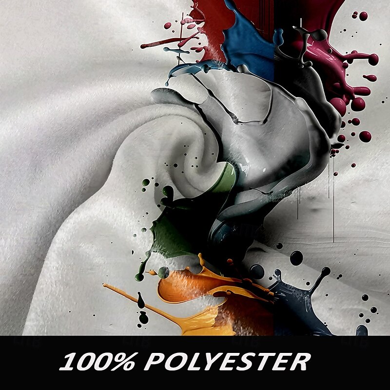 Men's Colorful Winter Coat Fleece Jacket Overcoat Thermal Comfortable Artistic Casual Outdoor Street Daily Wear 3D Print Buttons Front Pocket Winter Turndown Long Sleeve Multi Color3