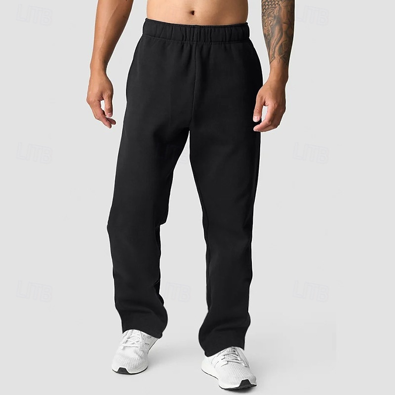 Men's Sweatpants Fleece Pants Joggers Trousers Casual Pants Pocket Elastic Waist Plain Comfort Warm Full Length Outdoor Casual Daily Sports Fashion Black Navy Blue4