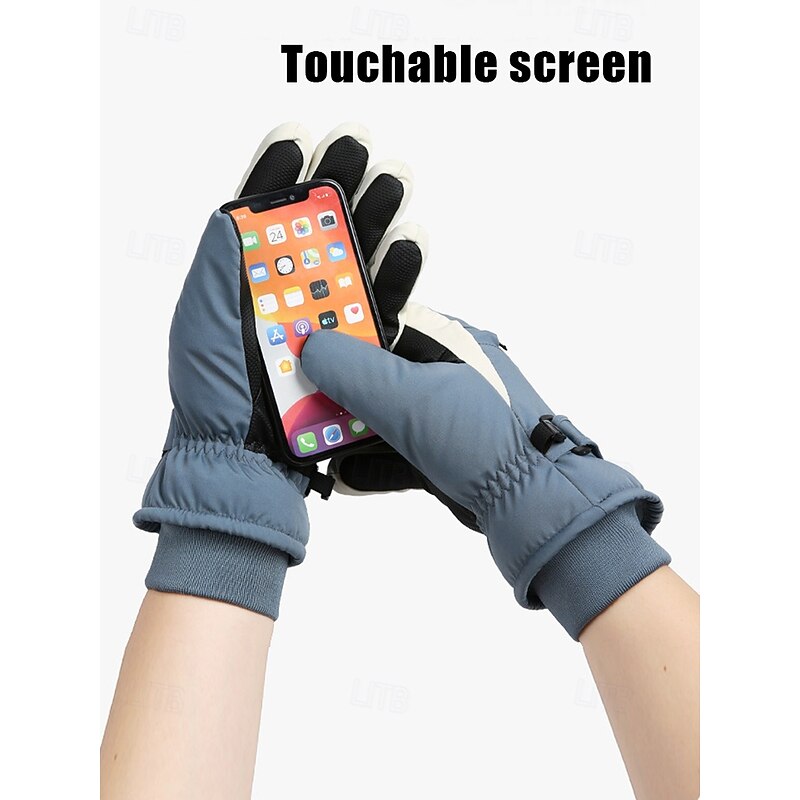 Men's Waterproof Winter Gloves - Insulated Ski and Snowboarding Gloves with Adjustable Strap, Anti-Slip Palm, and Warm Fleece Lining3