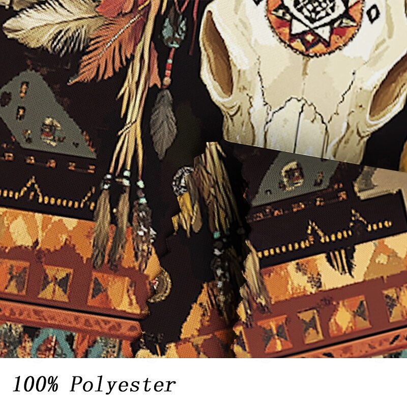 Men's Cow Skulls Hoodies Fashion Daily Long Sleeve Crew Neck Holiday Going out Streetwear Brown Drawstring Fall Winter Designer3