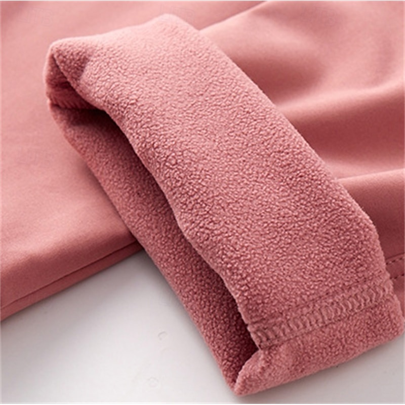 Women's Hiking Pants Trousers Waterproof Hiking Pants Fleece Lined Pants Military Outdoor Regular Fit Thermal Warm Waterproof Windproof Soft Pants / Trousers Elastic Waist Black Pink Spandex Hunting4