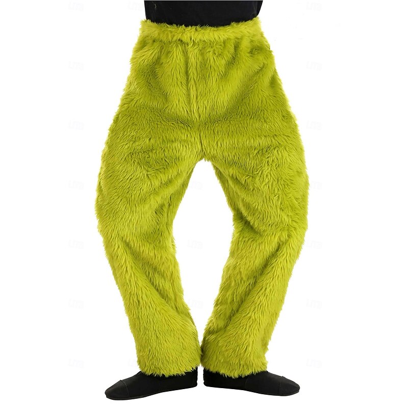Santa Claus Green Monster Furry Pants Slippers Nightwear Christmas Pajamas Men's Women's Novelty Funny Adults Christmas New Year Christmas Eve Christmas Party Pants Shoes2