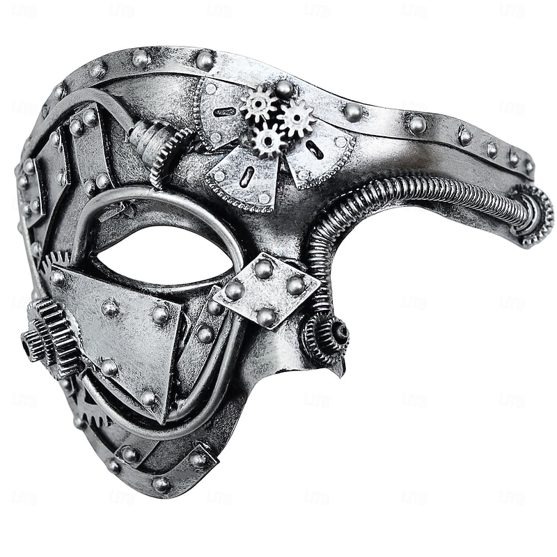 Metal Cyborg Halloween Venetian Mask Phantom Of The Opera Carnival Mask Steampunk Adults' Men's Women's Halloween Carnival Mardi Gras Party Masquerade Easy Halloween Costumes Dress Up2