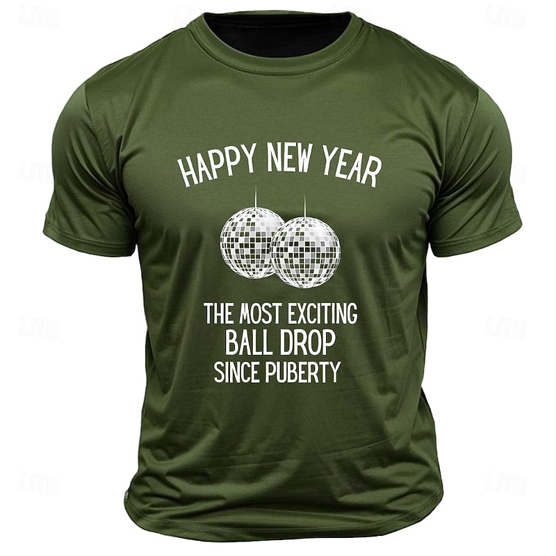 New Year Men's Funny Slang T Shirt Short Sleeve T shirt 3D Print Crew Neck Shirt Fashion Athleisure Street Sports Outdoor Daily Black Blue Green Summer Spring Clothing Apparel S M L XL XXL XXXL4