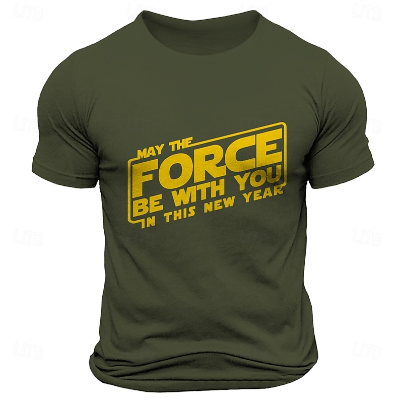 New Year Men's Happy New Year Letter Print T shirt Short Sleeve T shirt 3D Print Crew Neck Shirt Sports Fashion Daily Street Sports Outdoor Daily Black Wine Army Green Summer Spring Clothing Apparel2