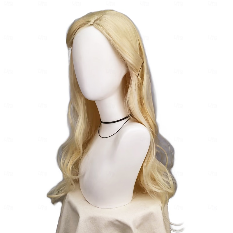 Women Cosplay Wig Synthetic Hair Wigs Black Braid for Elphaba Blonde Long Wavy for Glinda Party Costume Halloween Wigs3