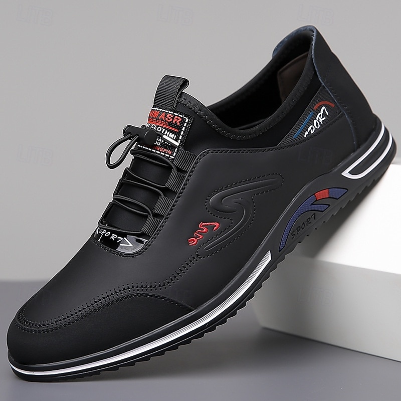 Men's White Faux Leather Casual Sneakers – Lightweight Breathable Low-Top Shoes for Daily Wear, Walking and Travel3