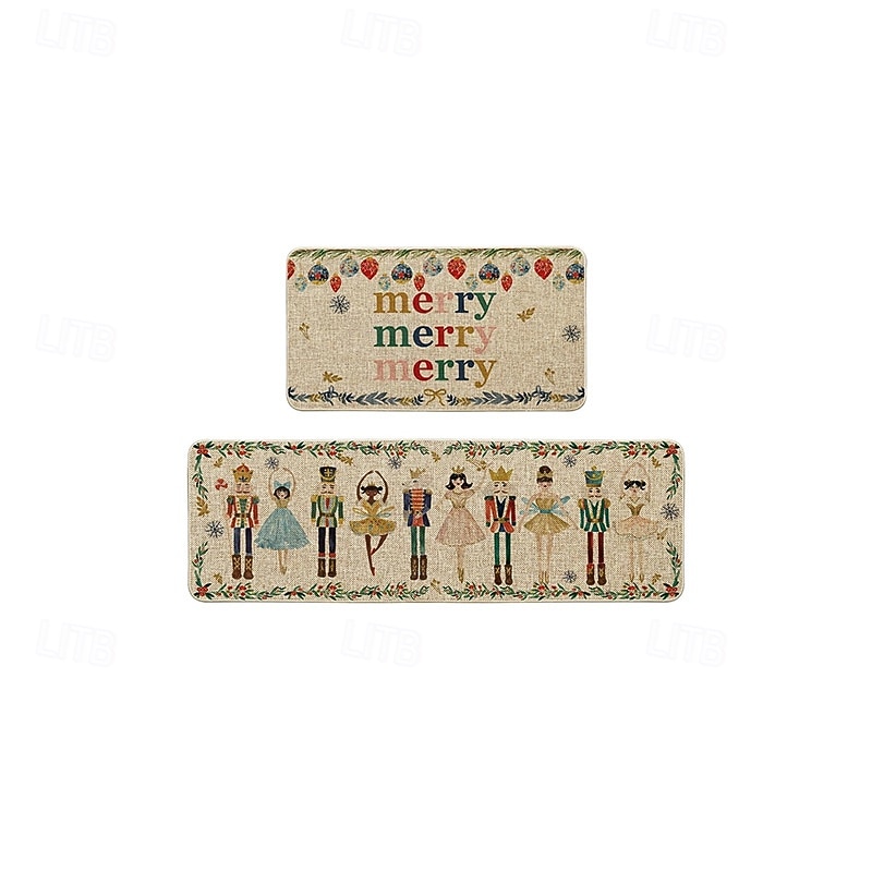 Christmas Reindeers Area Rug Kitchen Mat Non-Slip Oil Proof Floor Mat Livingroom Rug Indoor Outdoor Mat Bedroom Decor Bathroom Mat Entrance Rug Door Mat2