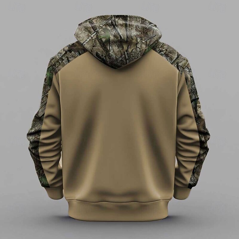 Men's Hoodie Brown 1# Brown 2# Brown 3# Hooded Camouflage Camo / Camouflage 3D Print Cool Fall Winter Clothing Apparel Hoodies Sweatshirts2