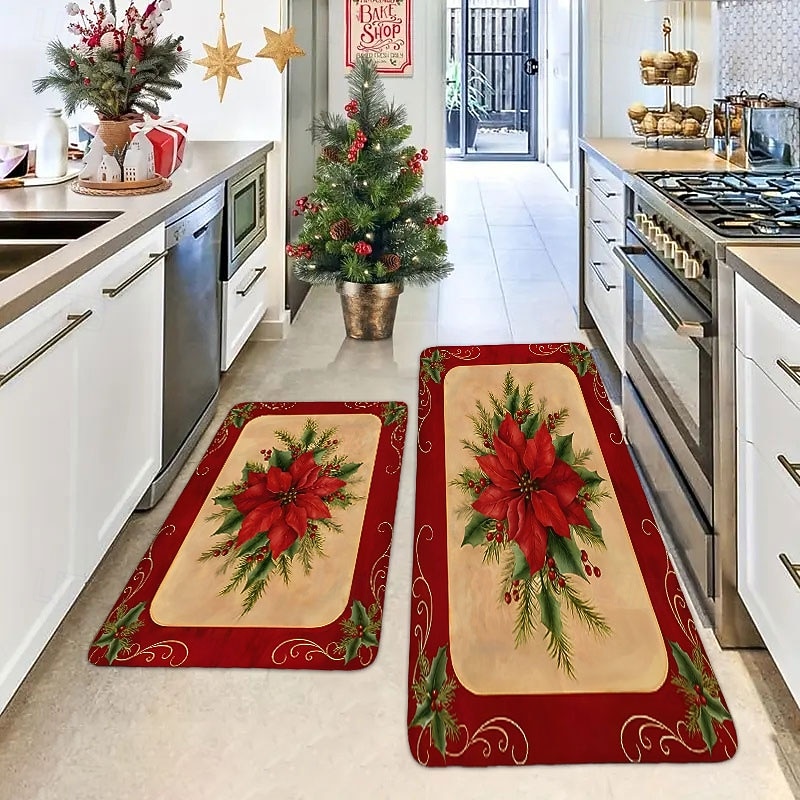 Christmas Door Mat Hallway Carpets Area Rugs Washable for Bedroom Living Room Kitchen Bathroom Anti-Slip Floor Mats3