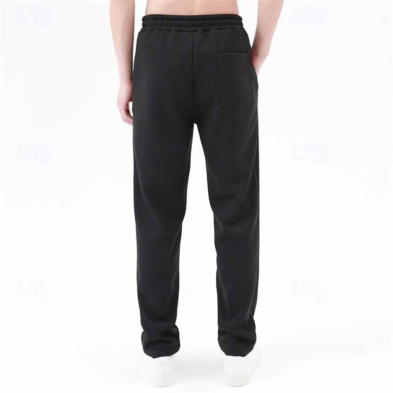 Men's Sherpa Fleece Pants Sweatpants Joggers Trousers Pocket Drawstring Elastic Waist Plain Comfort Warm Full Length Outdoor Casual Daily Sports Fashion Black Grey4