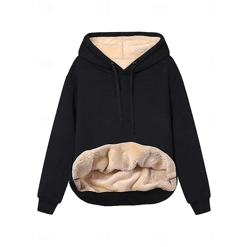 Women's Winter Coat Sherpa Jacket Hoodie Jacket Outdoor Street Daily Wear Fall Winter Regular Coat Regular Fit Thermal Warm Breathable Stylish Casual Jacket Long Sleeve Plain with Pockets Full Zip4
