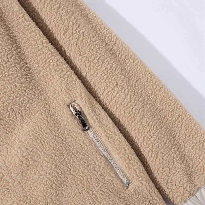 Men's Hiking Jacket Hiking Fleece Jacket Winter Outdoor Thermal Warm Fleece Lining Fleece Jackets Full Zip Climbing Camping / Hiking / Caving Traveling Black Light Grey Khaki Dark Blue3