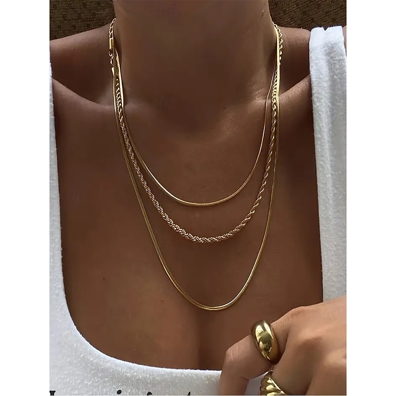 Choker Necklace Chrome Women's Elegant Fashion Artistic Layered Wedding Necklace For Wedding Party Valentine's Day 2025 - $11.49