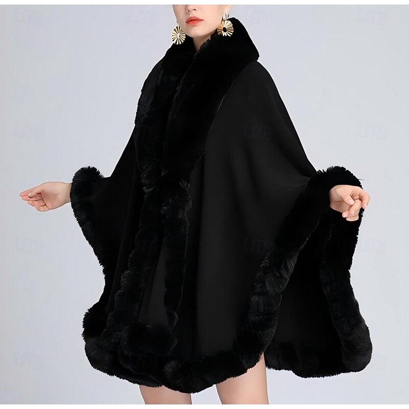 Faux Fur Wraps Elegant Cute Ladies Long Sleeve Rabbit Fur Wedding Wraps With Pure Color For Formal Spring2