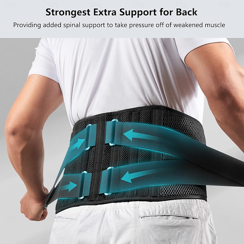 Air Mesh Back Brace for Men Women Lower Back Pain Relief with 7 Stays, Anti-skid, Adjustable Lumbar Support Belt for Work for Sciatica Scoliosis3