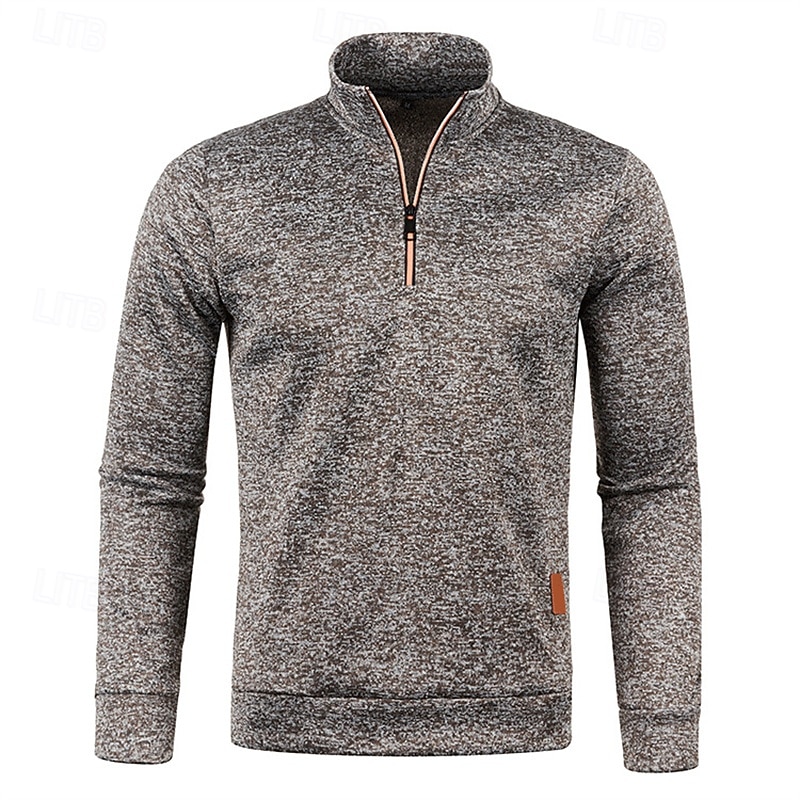 Men's Pullover Sweater Jumper Knit Sweater Quarter Zip Pullover Sweater Ribbed Knit Regular Knitted Plain Quarter Zip Fashion Basic Vacation Daily Wear Clothing Apparel Fall & Winter Black Wine L XL2