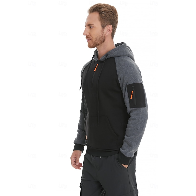 Men's Hoodie Quarter Zip Hoodie Tactical Hoodie Black Navy Blue Khaki Dark Gray Gray Hooded Color Block Tactical Sports & Outdoor Daily Streetwear Cool Casual Winter Spring &  Fall Clothing Apparel2