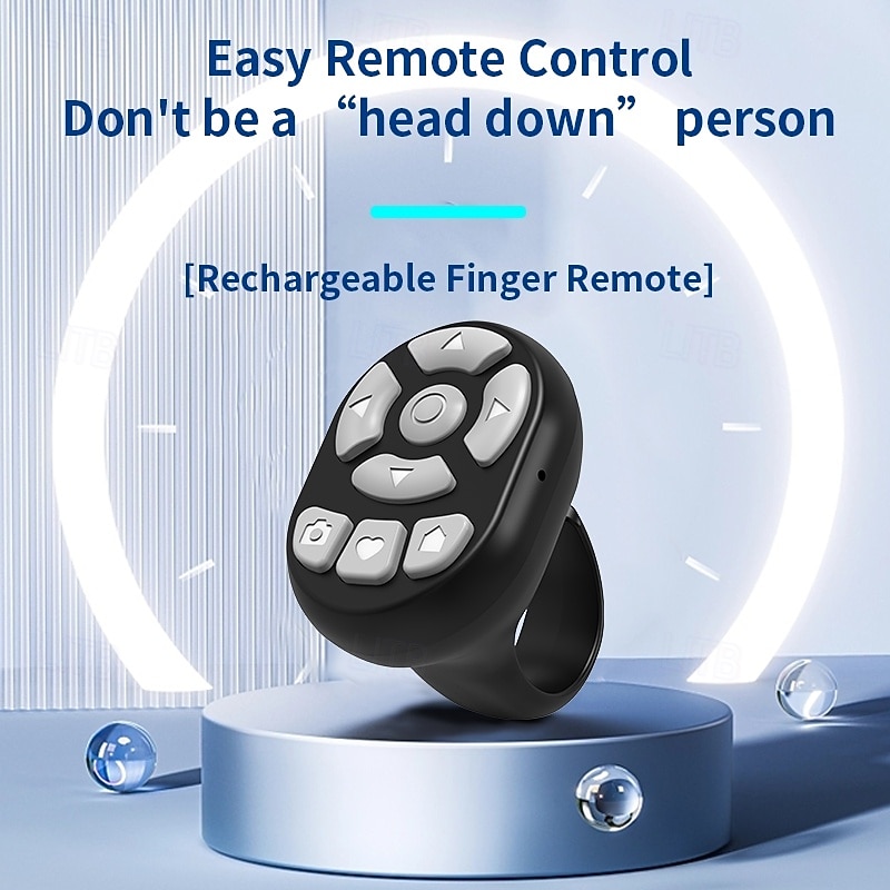 Video mini ring BT remote control shutter for Tiktok Youtube wireless page turner selfie remote controller for Android App