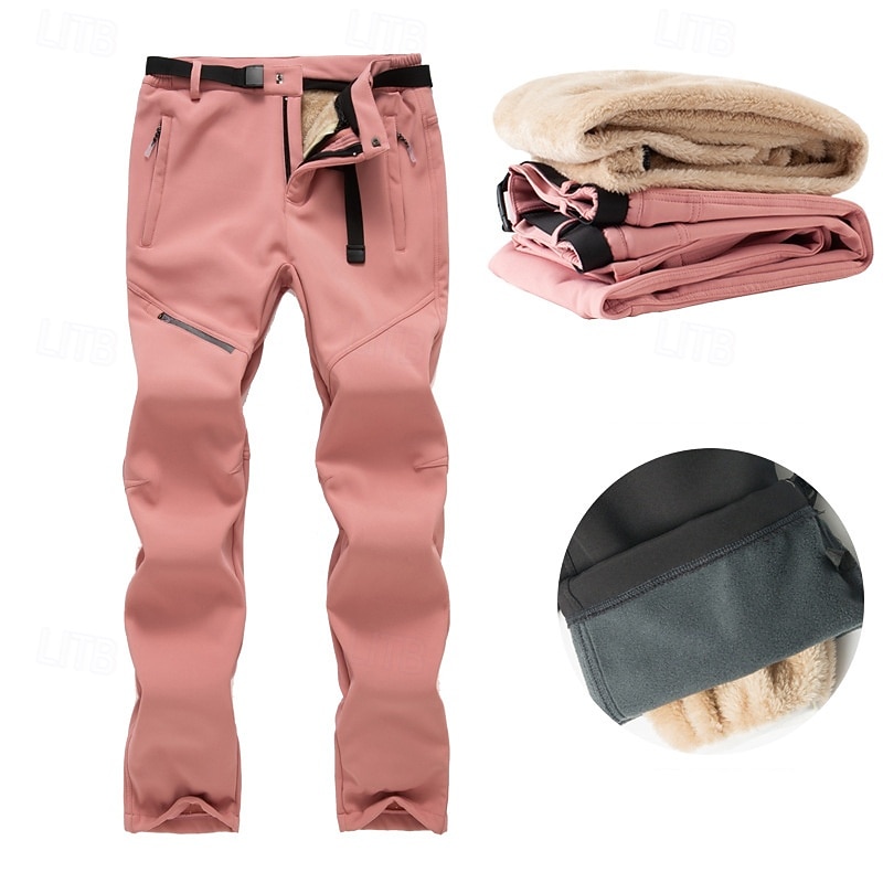 Women's Cargo Pants Hiking Pants Trousers Tactical Pants Military Winter Outdoor Regular Fit Fleece Lining Waterproof Quick Dry Pants / Trousers Dark Grey Black Hunting Climbing Camping / Hiking