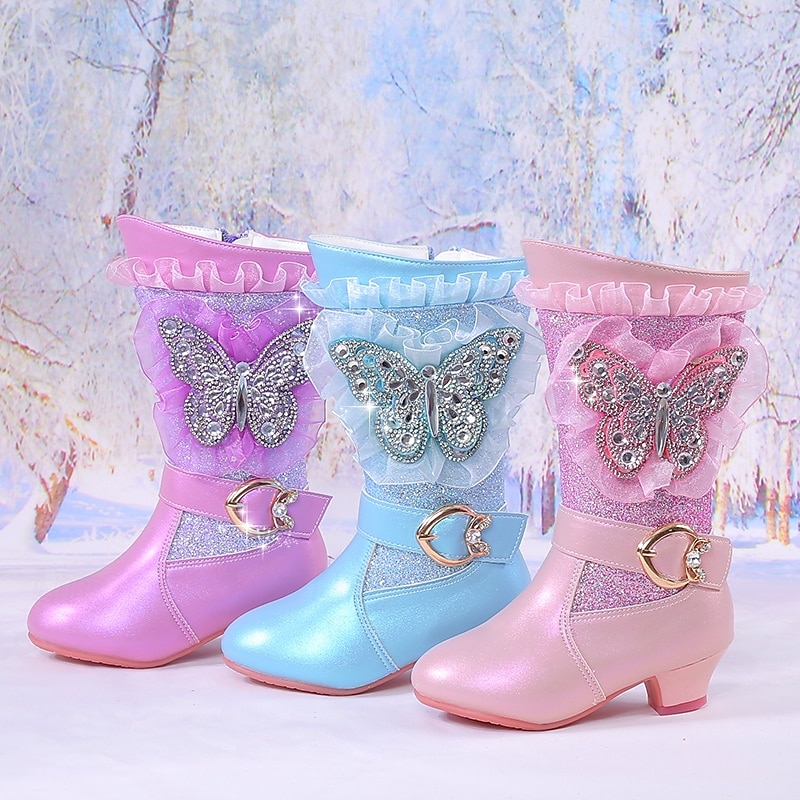 Girls' Boots Casual Boots Dress Shoes Mid-Calf Boots Bootie Leather Breathability Non-slipping Height-increasing Princess Shoes Big Kids(7years +) Little Kids(4-7ys) Gift Daily Walking Bowknot