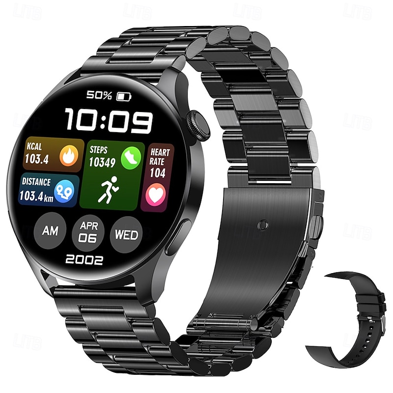 iMosi 1.53 inch Smart watch Fitness Running Watch Bluetooth Pedometer Call Reminder Sleep Tracker Compatible with Android iOS Women Men Hands-Free Calls Waterproof Media Control IP 67