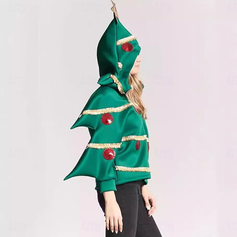 Christmas Trees Coat Fancy Costume Funny Christmas Hoodie Women's Novelty Funny Adults Christmas New Year Christmas Eve Party Top4