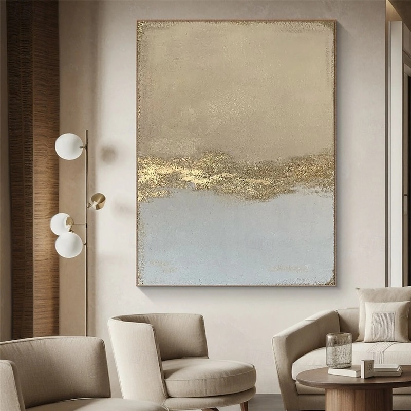 Hand painted Abstract Gold Paintings On Canvas handmade Rich Textured Acrylic Painting Modern Wall Art oil painting Hand Painted Artwork picture for Living Room bedroom Wall Decor