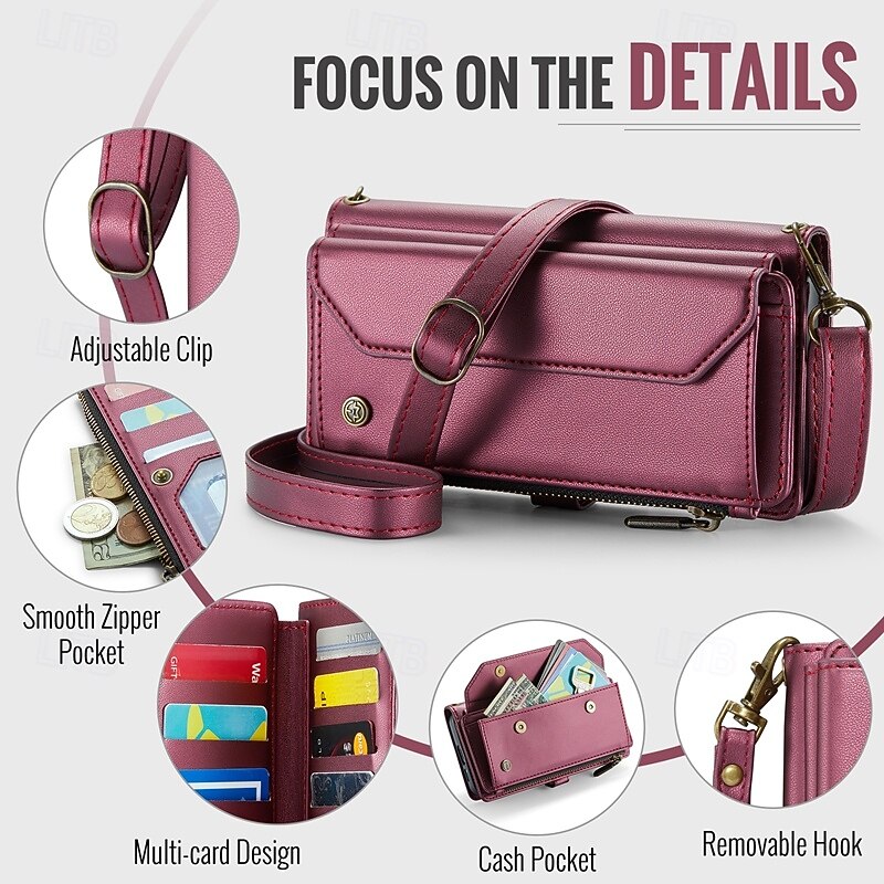 Phone Case For S25 S24 S24 FE S23 S22 S21 Ultra Plus A55 5G A35 5G A25 A15 Wallet Case Magnetic with Lanyard with Wrist Strap Retro TPU3