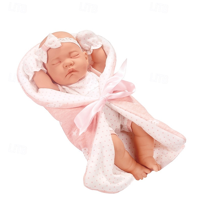 12 Inch Baby Doll with Soft Sleep Bassinet BedReborn Alive Doll Includes Clothes and AccessoriesBottlesFirst Baby Dolls for Toddlers 36 Months and Up4