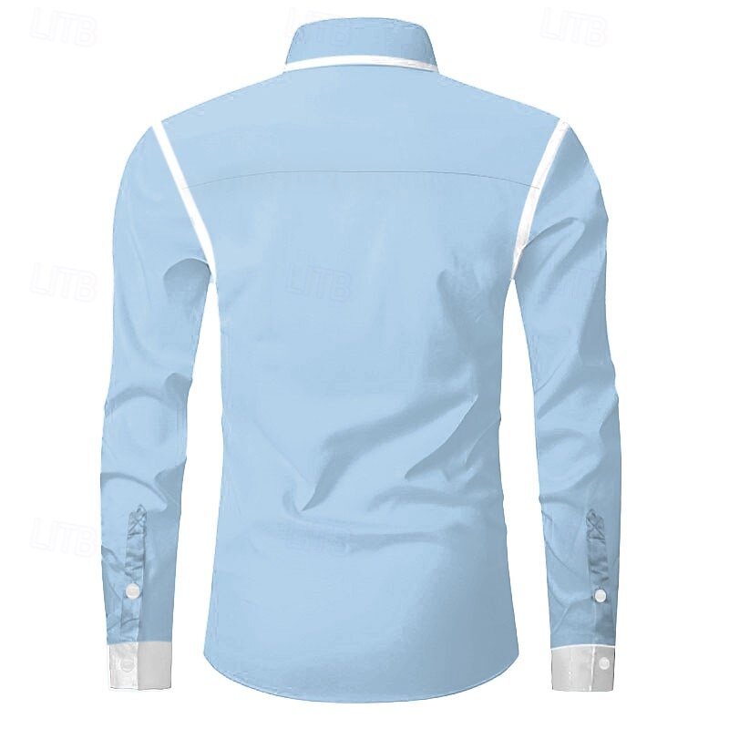 Men's Horse Dress Shirt Button Up Shirt Long Sleeve Business Casual Formal Daily Holiday Fall Winter Spring & Summer Collared Shirts Button Up 3D Print Blue Gray2