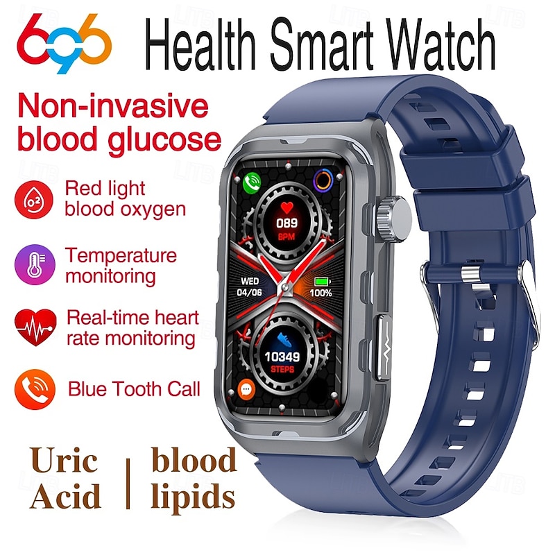 696 TK79 Smart Watch 1.47 inch Smart Band Fitness Bracelet Bluetooth ECG+PPG Temperature Monitoring Pedometer Compatible with Android iOS Women Men Message Reminder IPX-0 27mm Watch Case